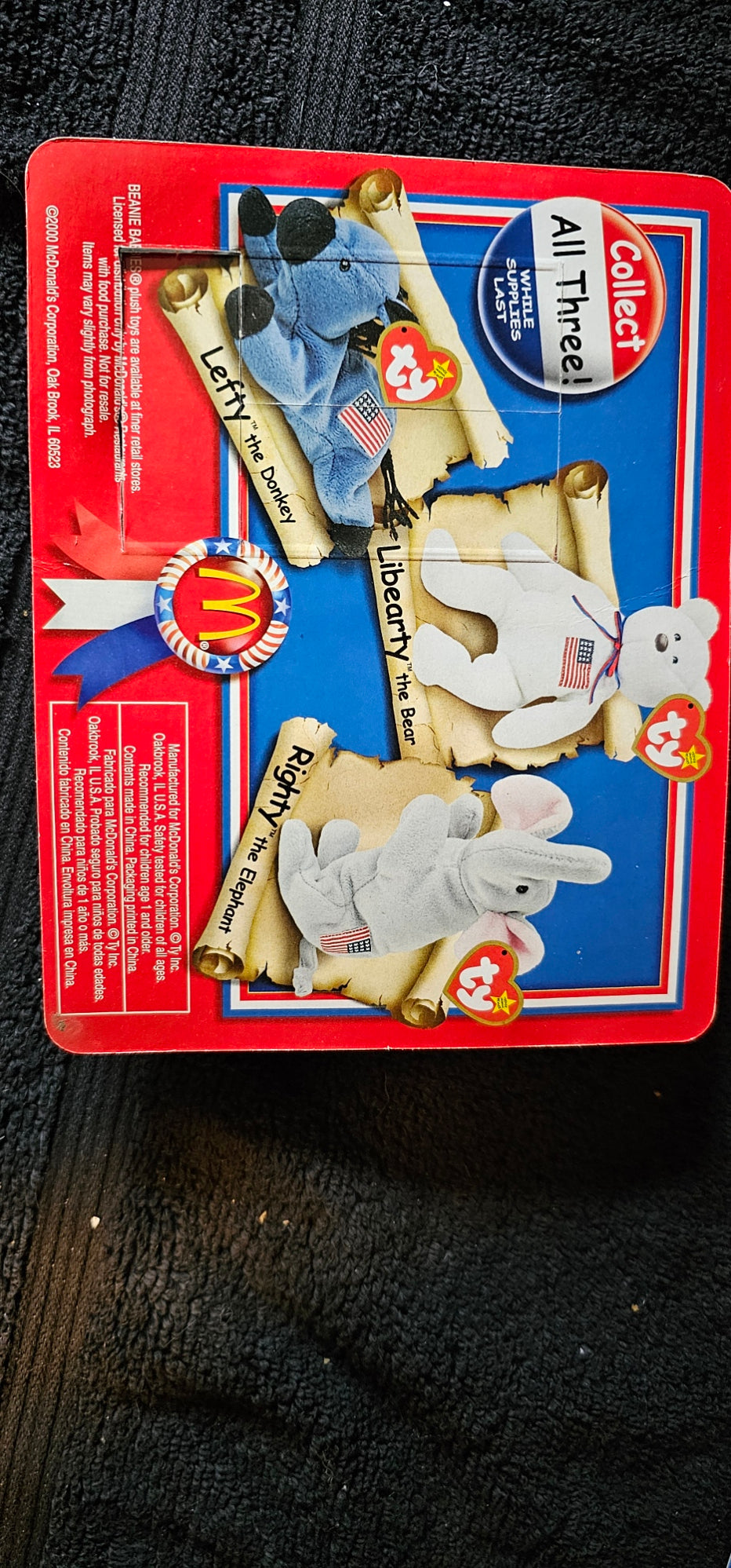 TY beanie Babies McDonalds Left & Right With Libearty