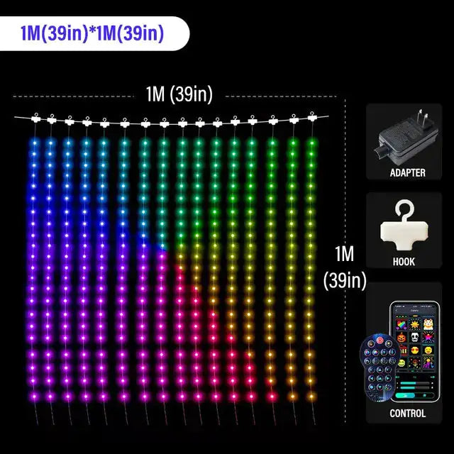 Color Waves LED Curtain Sync Lights