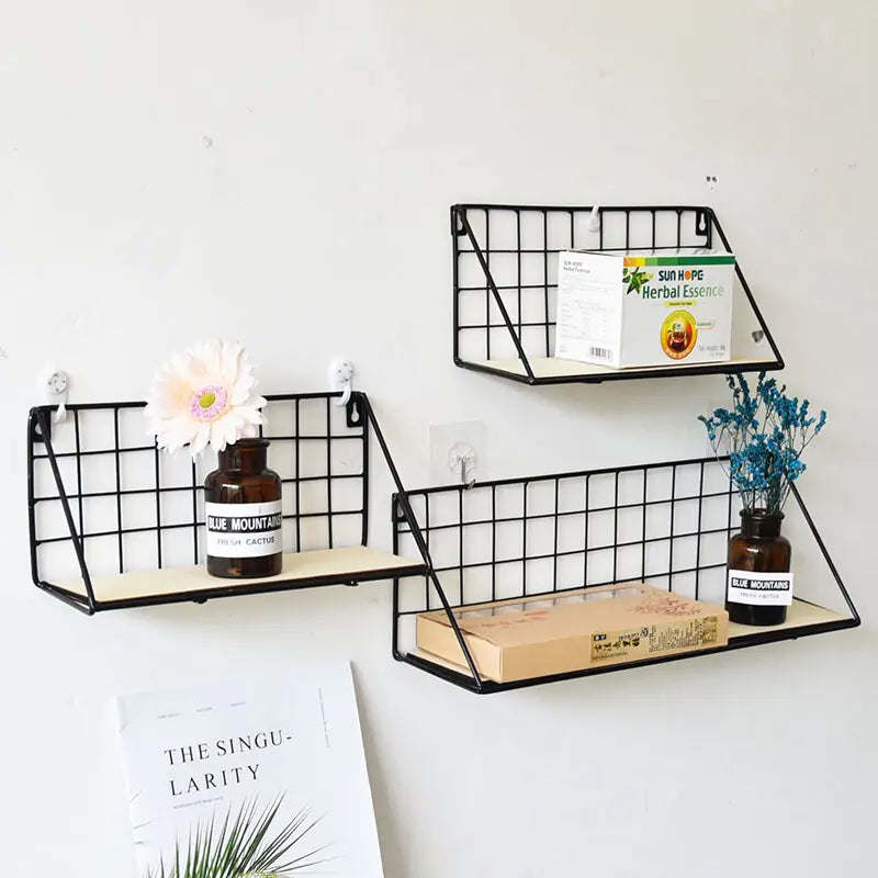 Nordic Wooden Wall Hanging Shelves