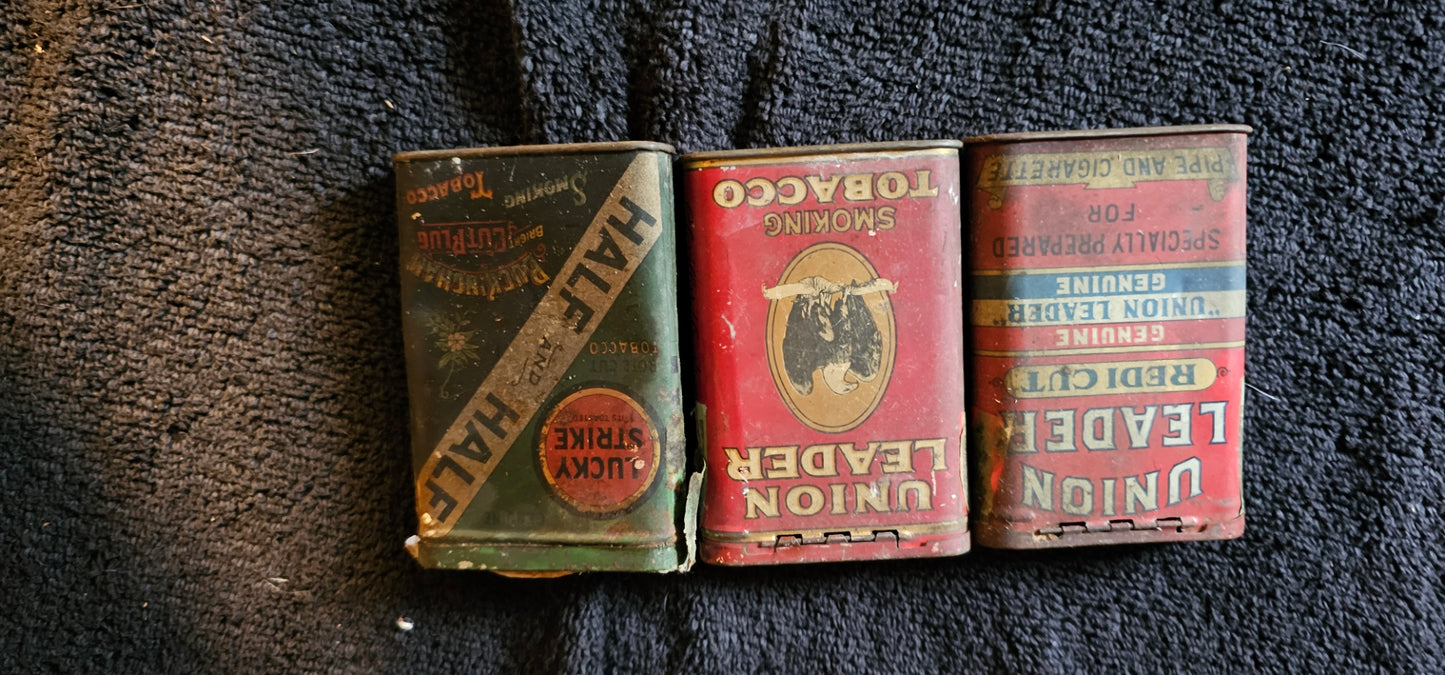 3 Old Tobacco Tins