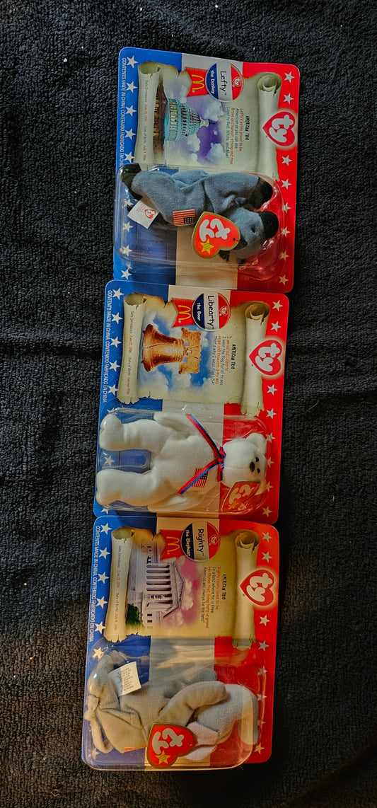 TY beanie Babies McDonalds Left & Right With Libearty
