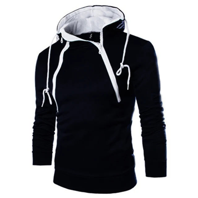 Men's High Neck  Hooded Pullovers