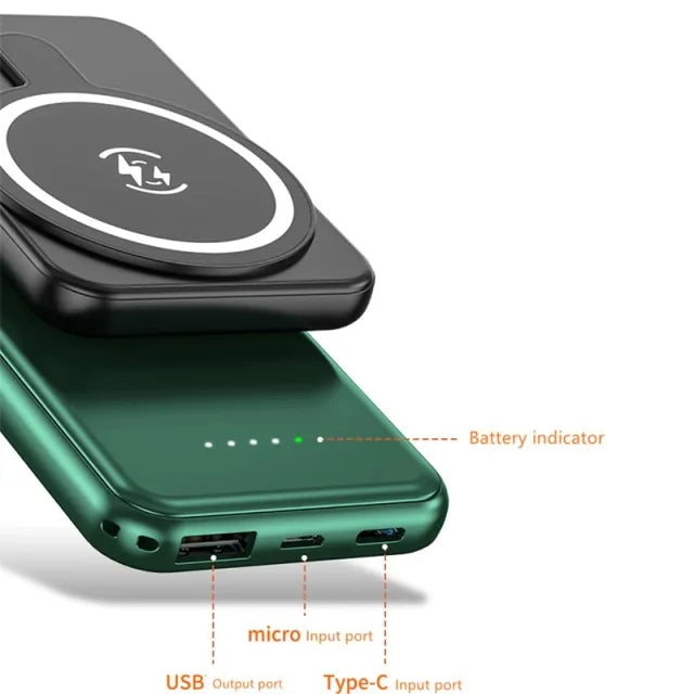 Magnetic Wireless Power Bank Phone Charger